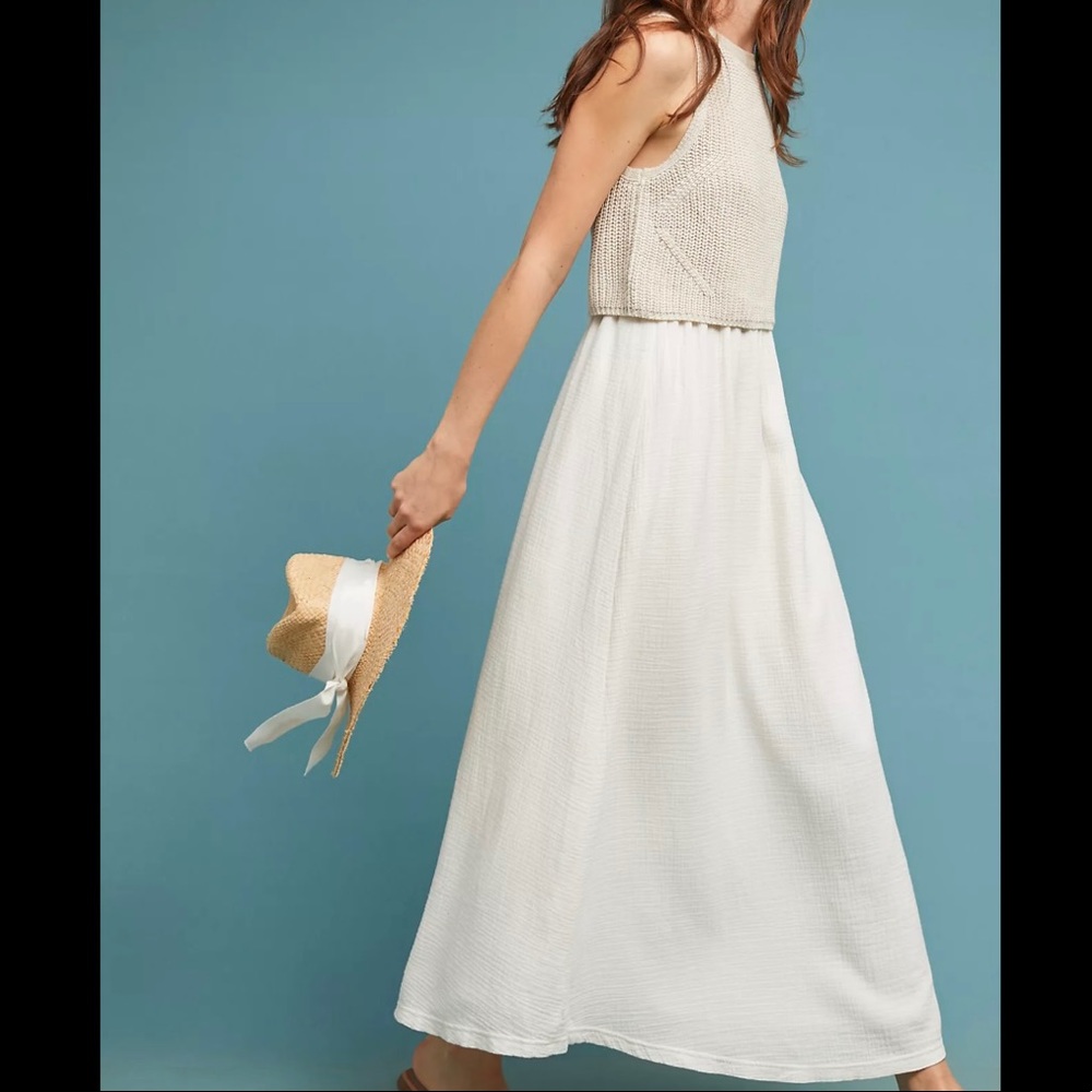 Anthropology Layered Sweater Maxi Dress